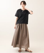 ZMKHE14098 al'aise modulation(アレーズモジュレーション) 【洗える/接触冷感】異素材ドッキングレースプルオーバー ブラック