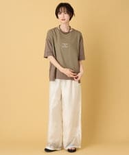 ZMKHE17089 al'aise modulation(アレーズモジュレーション) 異素材ジョイントカットヘムデザインプルオーバー ベージュ
