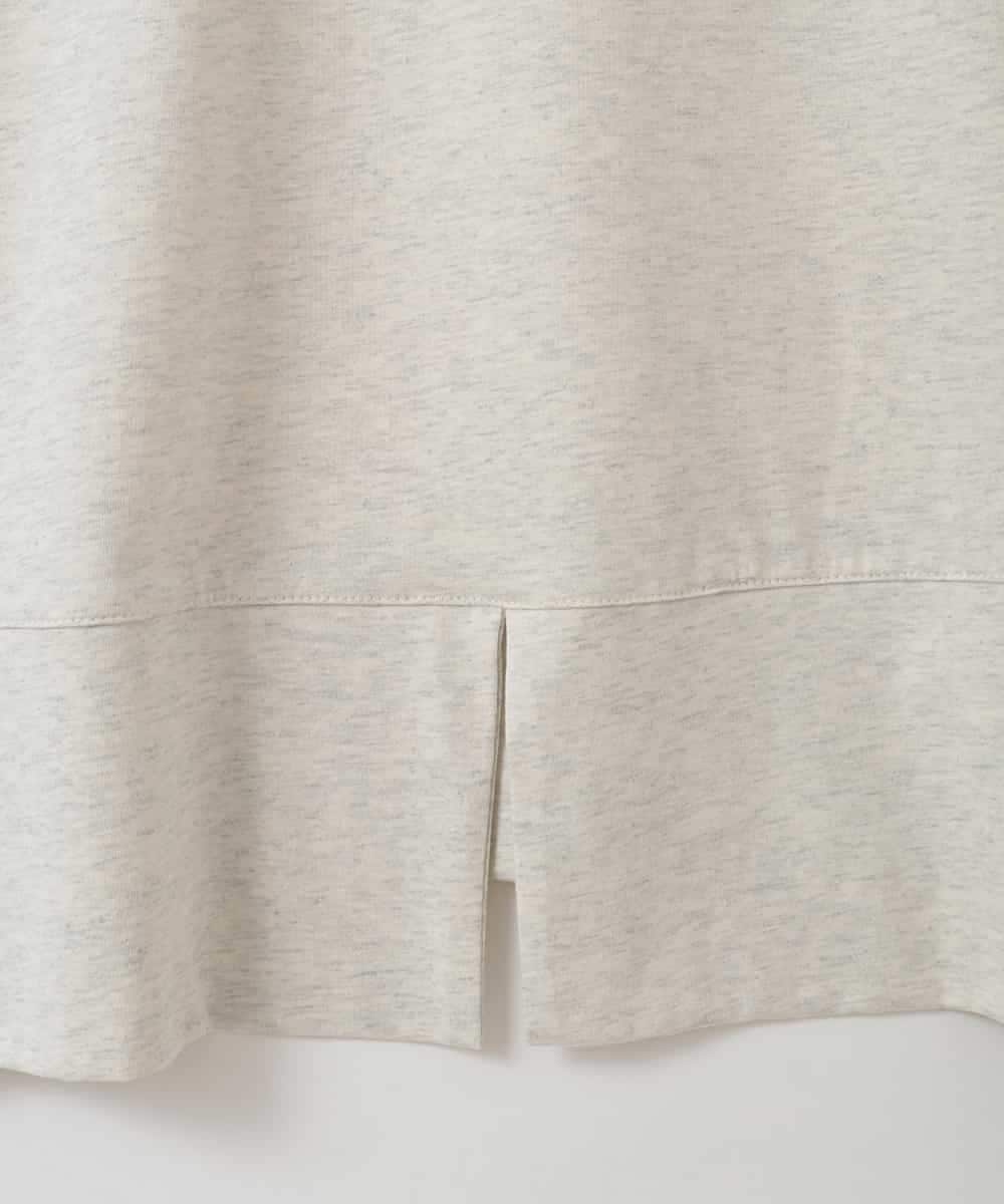 ZMKHE17089 al'aise modulation(アレーズモジュレーション) 異素材ジョイントカットヘムデザインプルオーバー ベージュ