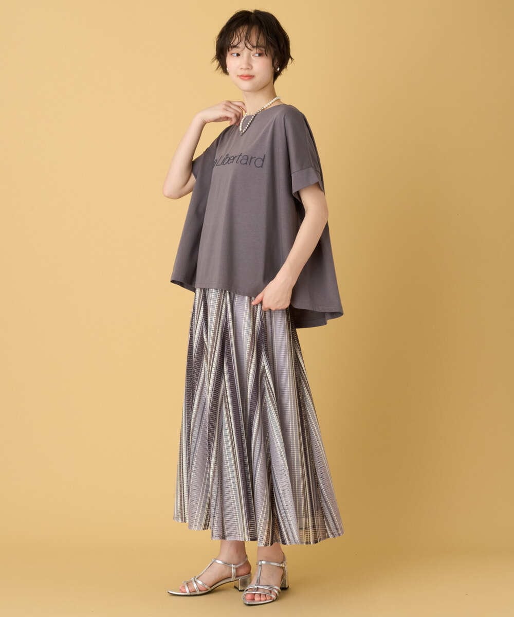 ZMKHE18079 al'aise modulation(アレーズモジュレーション) 立体ロゴオーバーシルエットTシャツ ダークグレー