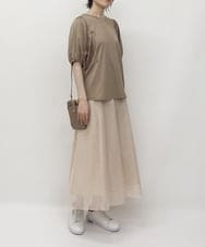 ZMKHT36099 al'aise modulation(アレーズモジュレーション) 【日本製】ボリュームスリーブコットンカットソー ブラウン