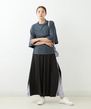 ZMKHT52089 al'aise modulation(アレーズモジュレーション) 【日本製】スリットスリーブカットソー ダークグレー