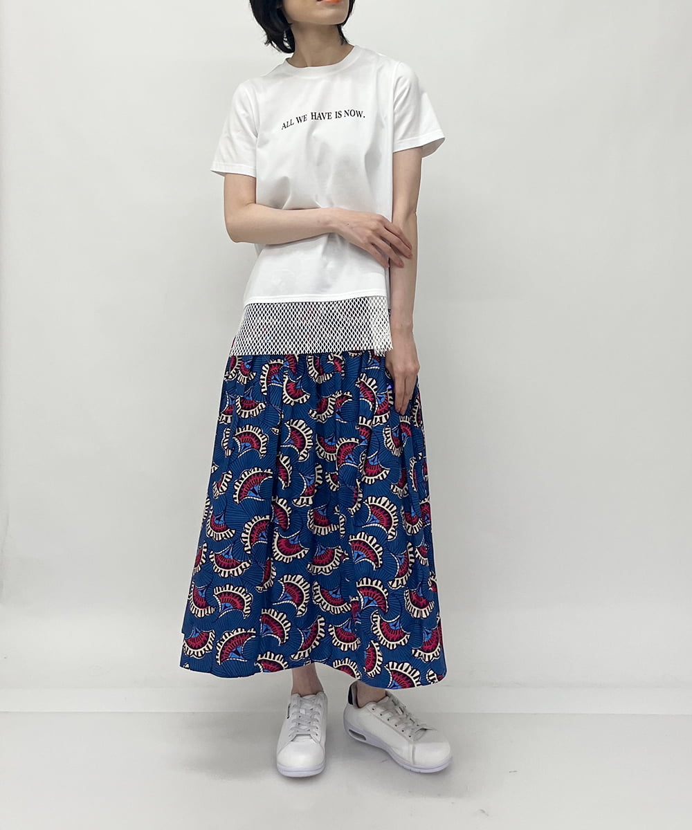 ZMKHT53089 al'aise modulation(アレーズモジュレーション) 【日本製】メッシュヘムTシャツ ホワイト