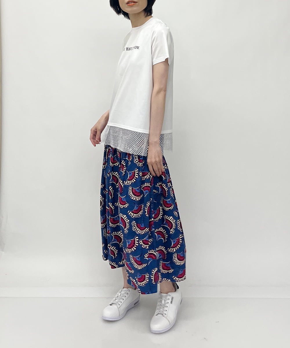 ZMKHT53089 al'aise modulation(アレーズモジュレーション) 【日本製】メッシュヘムTシャツ ホワイト