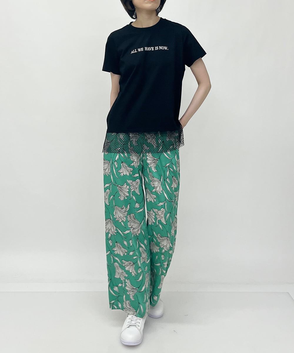 ZMKHT53089 al'aise modulation(アレーズモジュレーション) 【日本製】メッシュヘムTシャツ ブラック