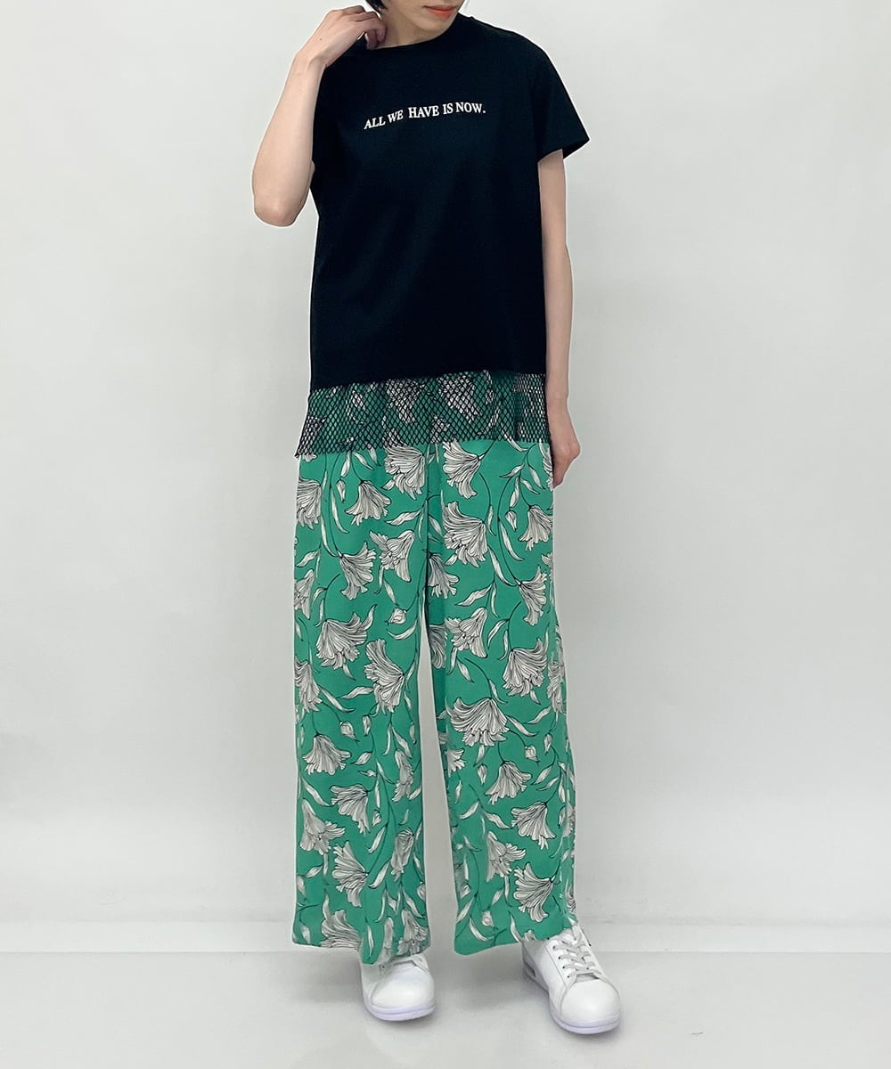 ZMKHT53089 al'aise modulation(アレーズモジュレーション) 【日本製】メッシュヘムTシャツ ブラック