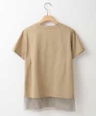ZMKHT53089 al'aise modulation(アレーズモジュレーション) 【日本製】メッシュヘムTシャツ ベージュ