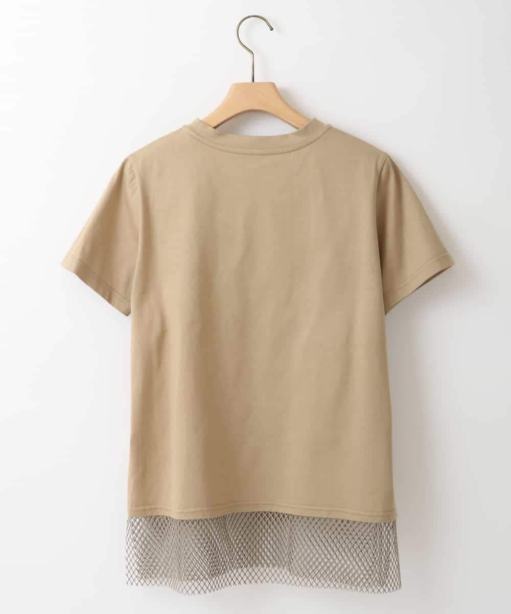 ZMKHT53089 al'aise modulation(アレーズモジュレーション) 【日本製】メッシュヘムTシャツ ベージュ