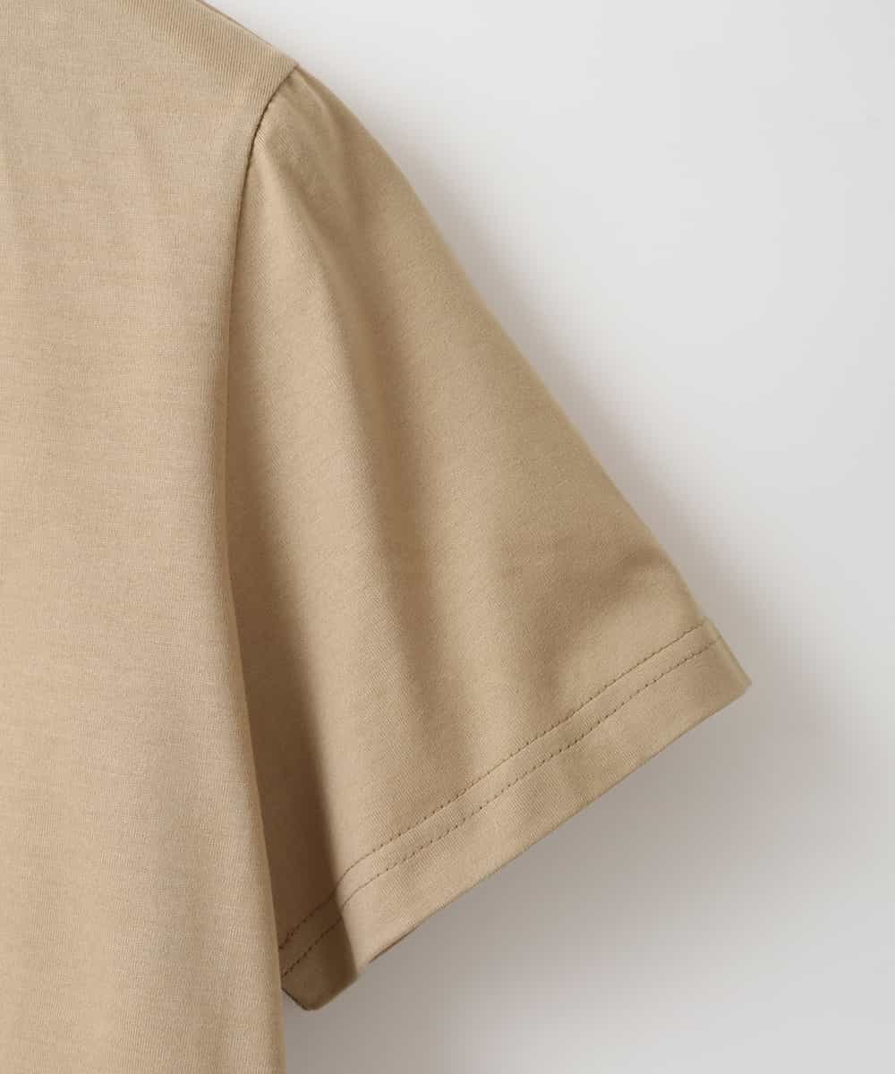 ZMKHT53089 al'aise modulation(アレーズモジュレーション) 【日本製】メッシュヘムTシャツ ベージュ