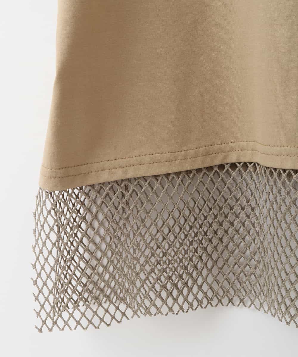ZMKHT53089 al'aise modulation(アレーズモジュレーション) 【日本製】メッシュヘムTシャツ ベージュ