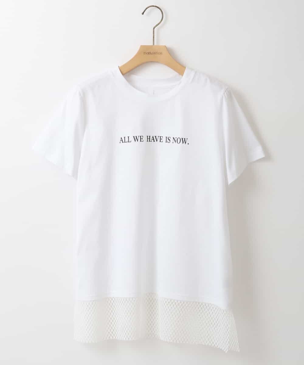 ZMKHT53089 al'aise modulation(アレーズモジュレーション) 【日本製】メッシュヘムTシャツ ホワイト