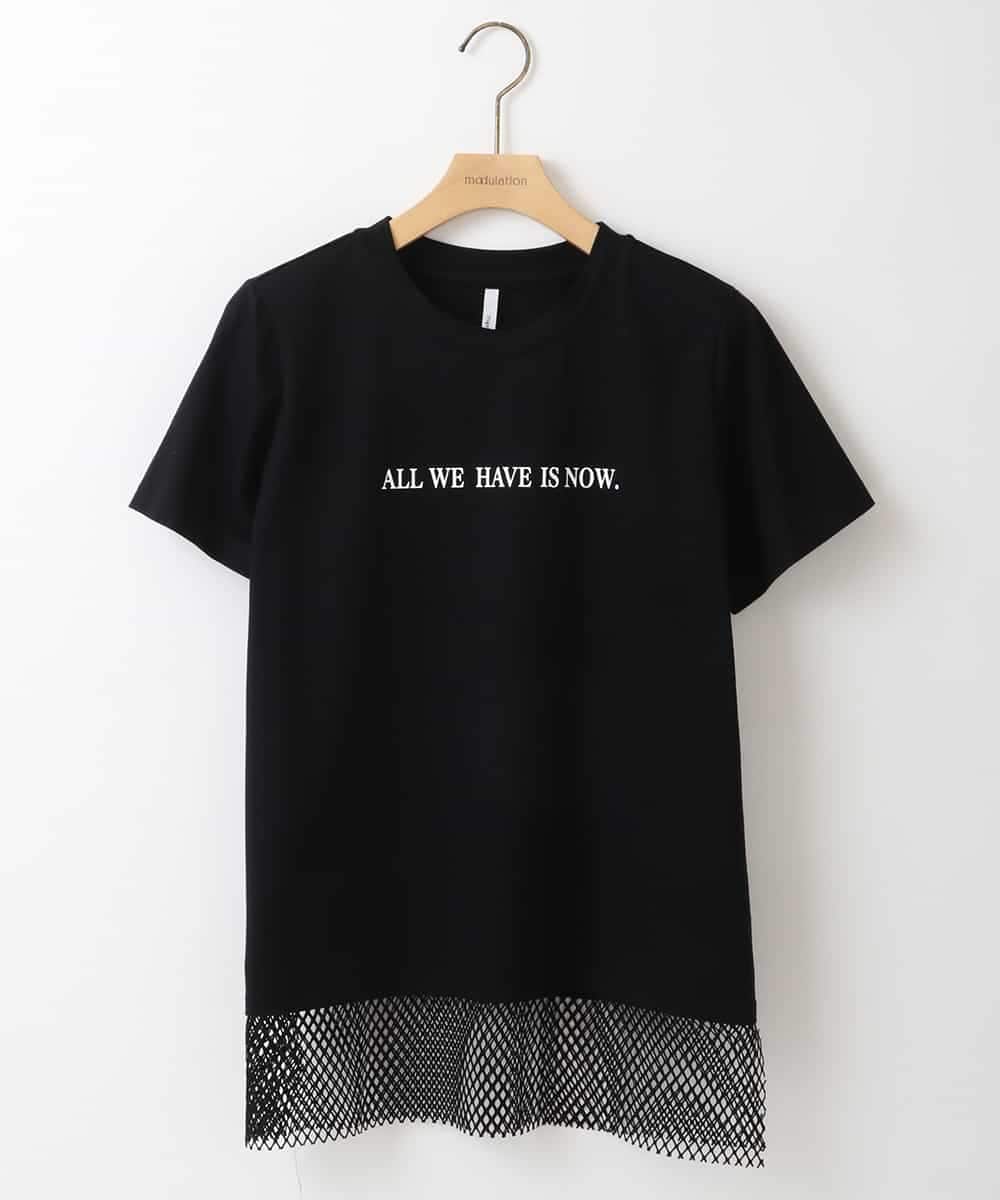 ZMKHT53089 al'aise modulation(アレーズモジュレーション) 【日本製】メッシュヘムTシャツ ブラック