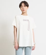 ZMKHW34059 al'aise modulation(アレーズモジュレーション) フレアロゴTシャツ ホワイト