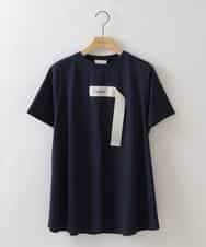 ZMKHW34059 al'aise modulation(アレーズモジュレーション) フレアロゴTシャツ ネイビー