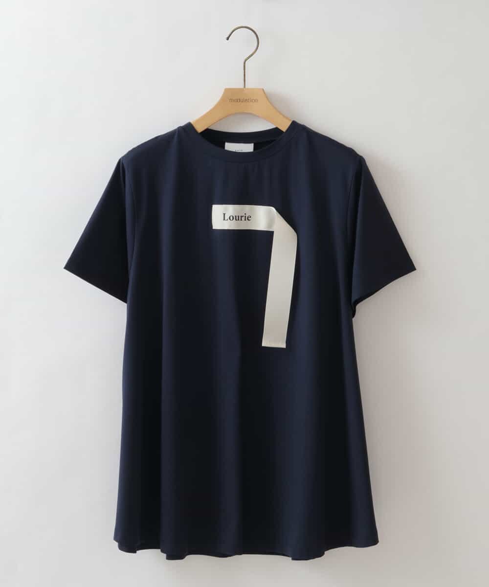 ZMKHW34059 al'aise modulation(アレーズモジュレーション) フレアロゴTシャツ ネイビー
