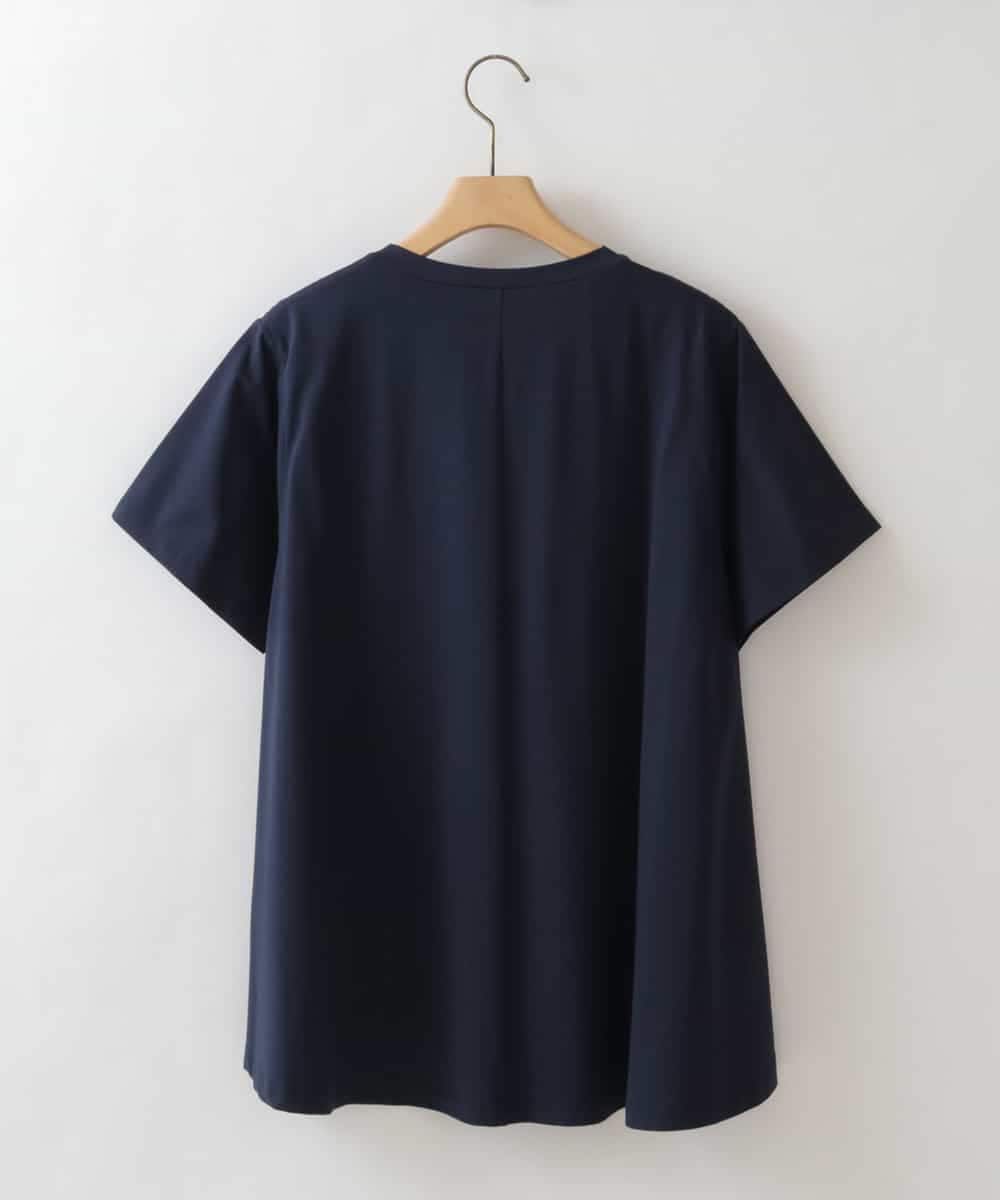 ZMKHW34059 al'aise modulation(アレーズモジュレーション) フレアロゴTシャツ ネイビー
