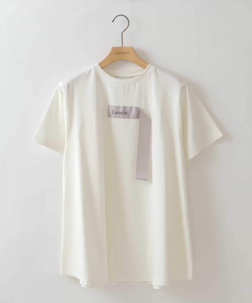 ZMKHW34059 al'aise modulation(アレーズモジュレーション) フレアロゴTシャツ ホワイト