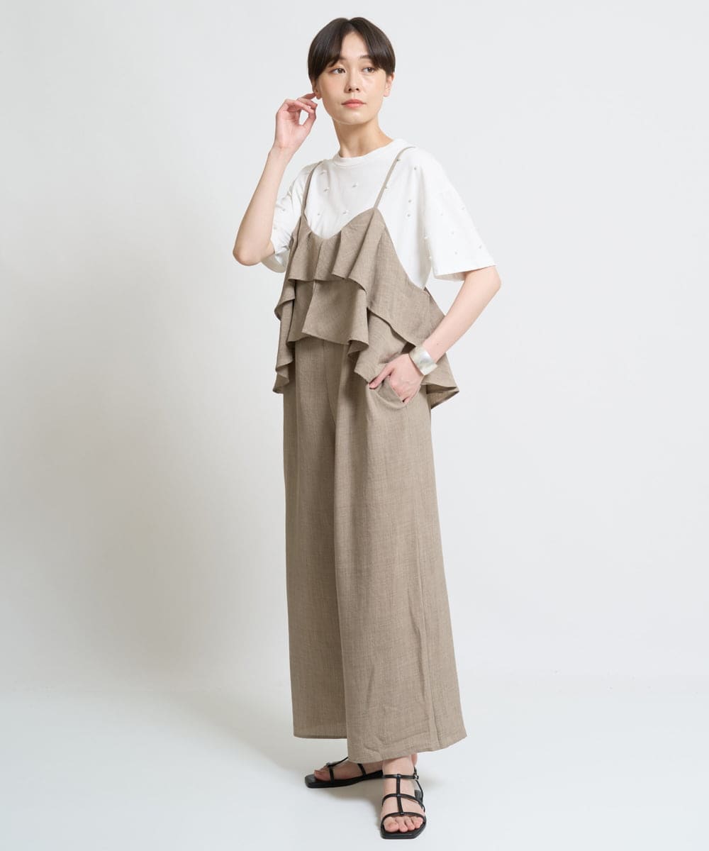 ZMKHW36090 al'aise modulation(アレーズモジュレーション) パールポイントTシャツ ホワイト
