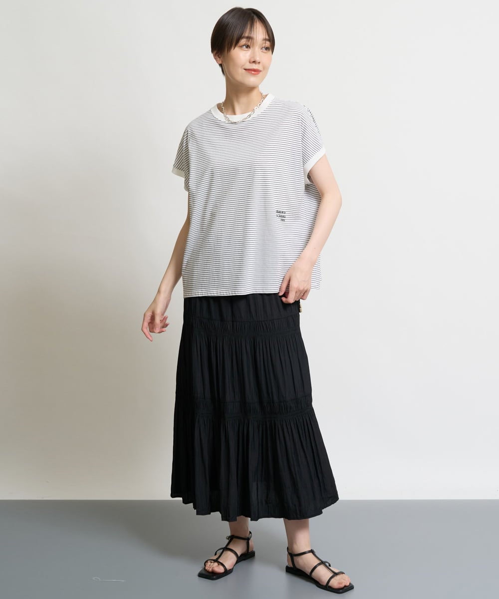 ZMKHW36090 al'aise modulation(アレーズモジュレーション) パールポイントTシャツ グレー
