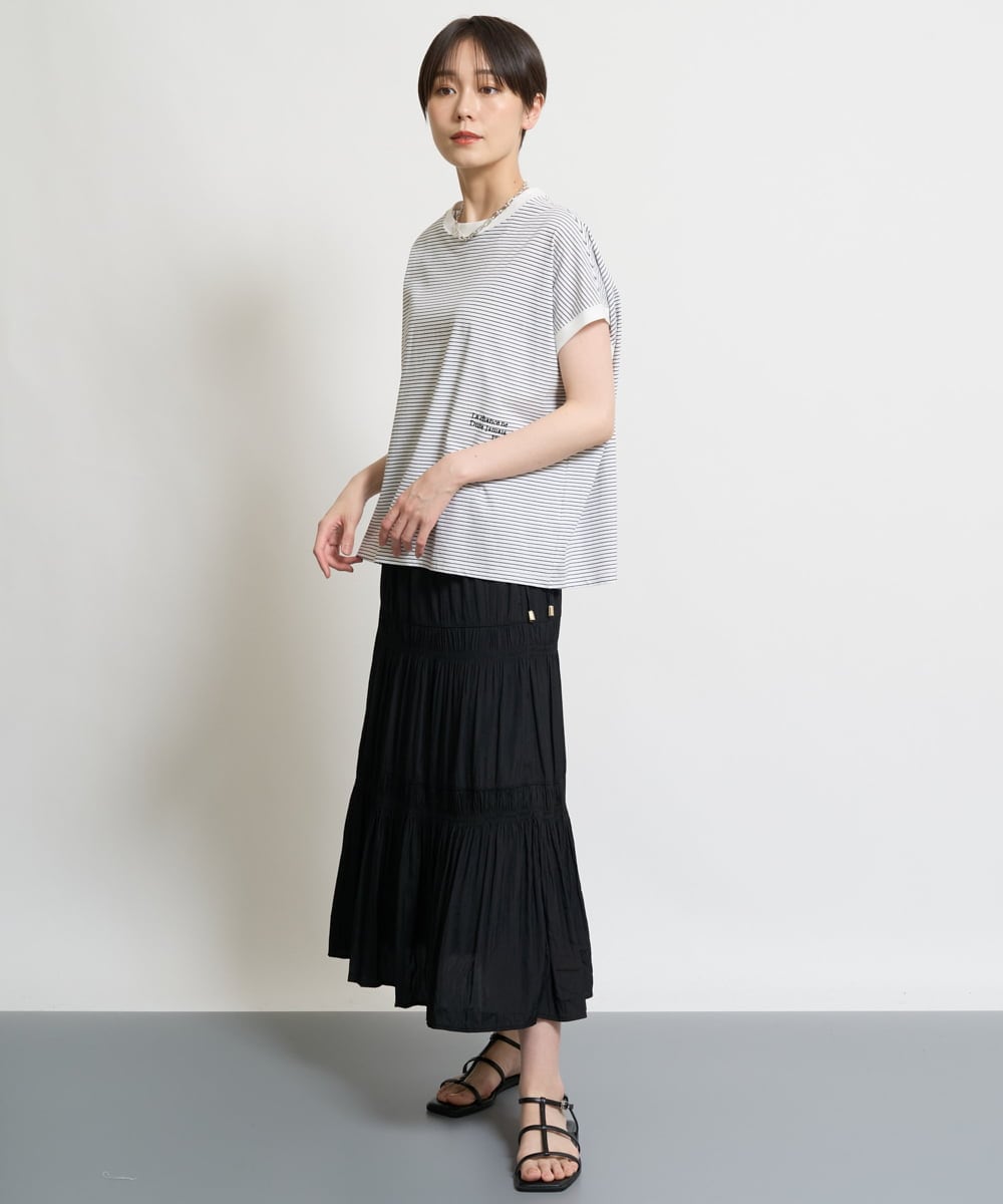 ZMKHW36090 al'aise modulation(アレーズモジュレーション) パールポイントTシャツ グレー