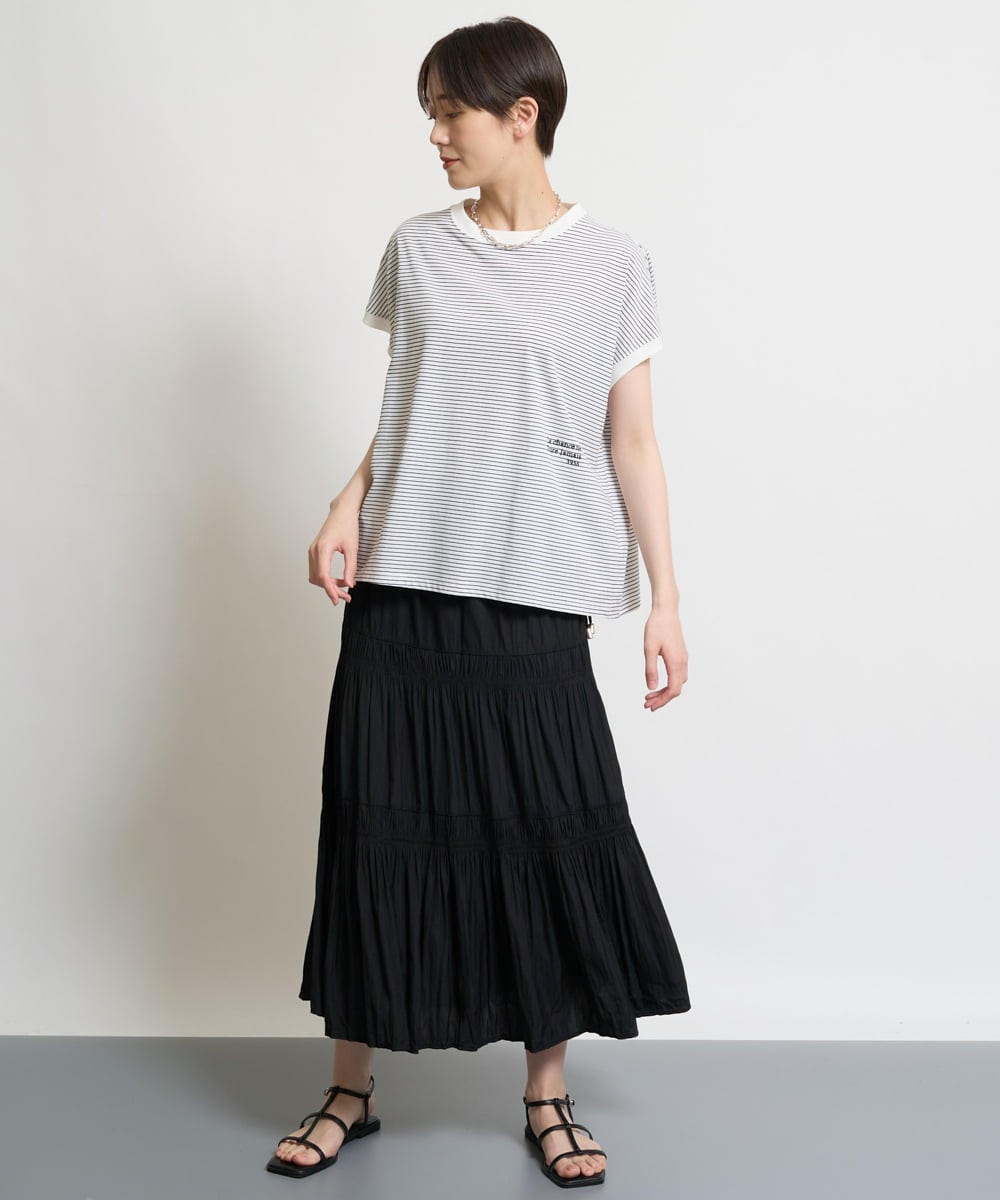 ZMKHW36090 al'aise modulation(アレーズモジュレーション) パールポイントTシャツ グレー