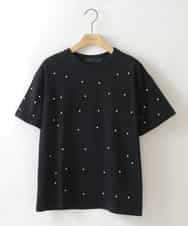 ZMKHW36090 al'aise modulation(アレーズモジュレーション) パールポイントTシャツ ブラック