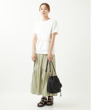 ZMKHW37120 al'aise modulation(アレーズモジュレーション) レイヤードデザインTシャツ ホワイト