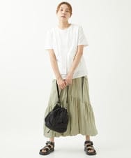 ZMKHW37120 al'aise modulation(アレーズモジュレーション) レイヤードデザインTシャツ ホワイト