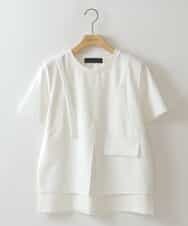 ZMKHW37120 al'aise modulation(アレーズモジュレーション) レイヤードデザインTシャツ ホワイト