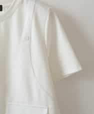 ZMKHW37120 al'aise modulation(アレーズモジュレーション) レイヤードデザインTシャツ ホワイト