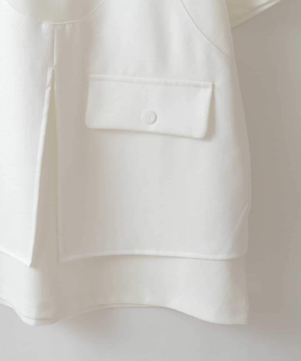 ZMKHW37120 al'aise modulation(アレーズモジュレーション) レイヤードデザインTシャツ ホワイト