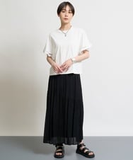ZMKHW39069 al'aise modulation(アレーズモジュレーション) 【洗える】チュール切替フレアスリーブトップス ホワイト