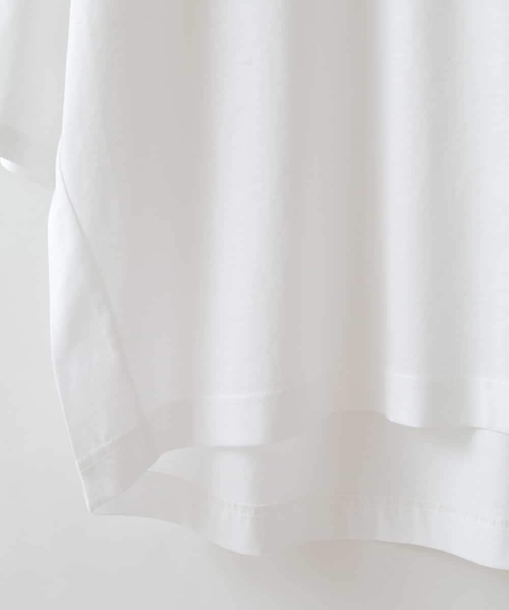 ZMKHW46089 al'aise modulation(アレーズモジュレーション) 袖スリットロゴ5分丈Tシャツ ホワイト