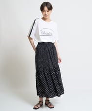 ZMKHW54100 al'aise modulation(アレーズモジュレーション) 配色テープロゴTシャツ ホワイト
