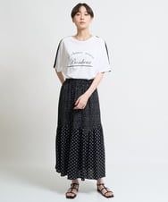 ZMKHW54100 al'aise modulation(アレーズモジュレーション) 配色テープロゴTシャツ ホワイト