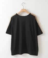 ZMKHW54100 al'aise modulation(アレーズモジュレーション) 配色テープロゴTシャツ ブラック