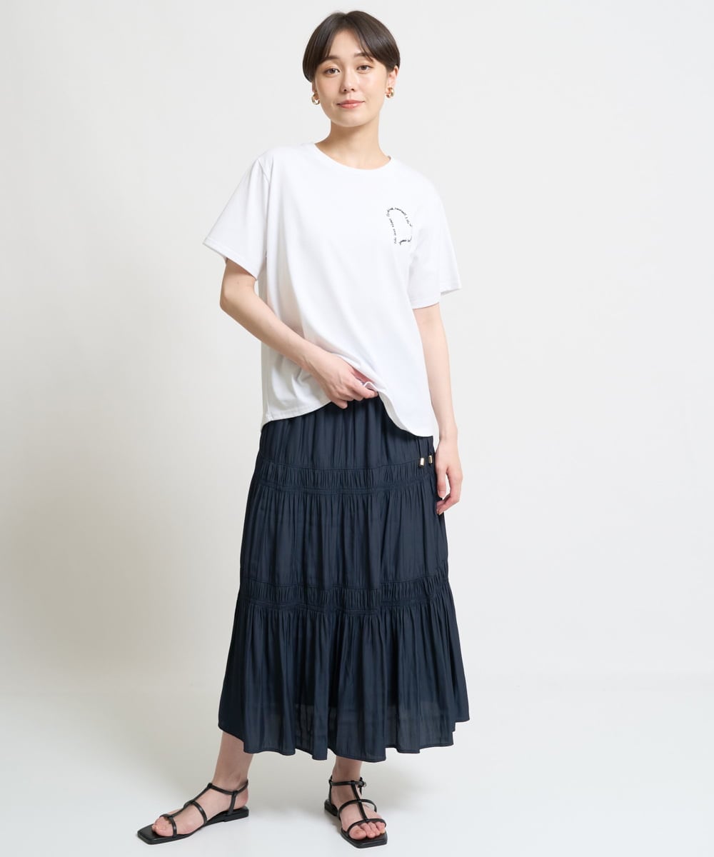 ZMKHW55080 al'aise modulation(アレーズモジュレーション) ハートロゴ刺繍Tシャツ ブラック
