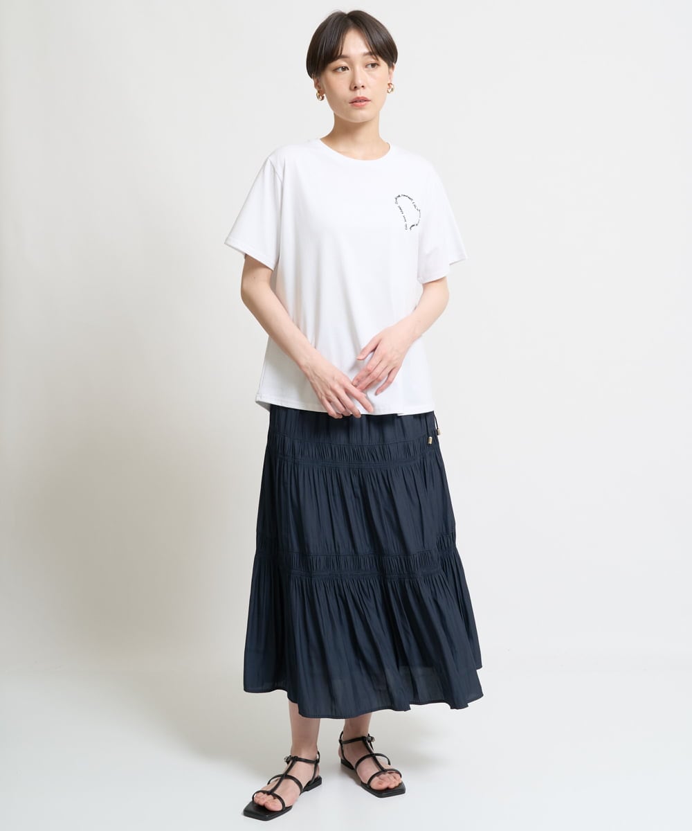 ZMKHW55080 al'aise modulation(アレーズモジュレーション) ハートロゴ刺繍Tシャツ ブラック