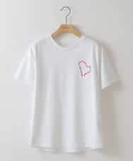 ZMKHW55080 al'aise modulation(アレーズモジュレーション) ハートロゴ刺繍Tシャツ レッド