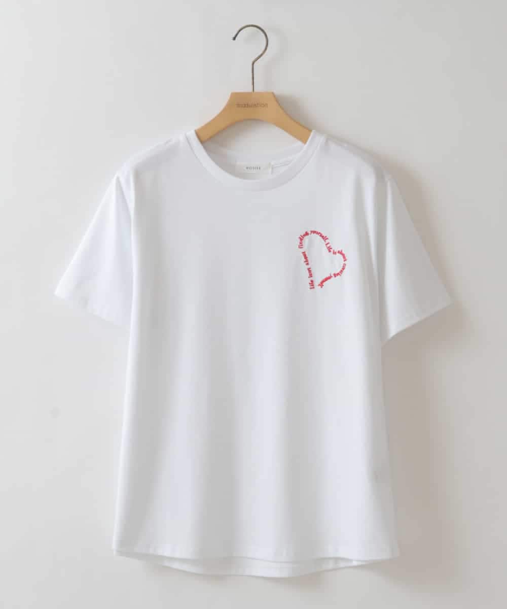 ZMKHW55080 al'aise modulation(アレーズモジュレーション) ハートロゴ刺繍Tシャツ レッド