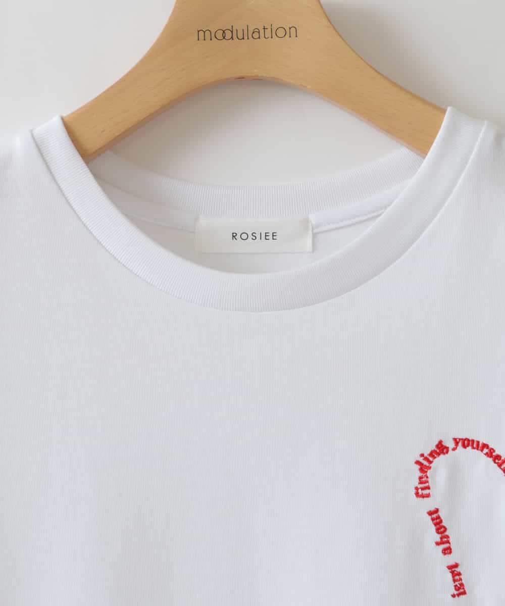 ZMKHW55080 al'aise modulation(アレーズモジュレーション) ハートロゴ刺繍Tシャツ レッド