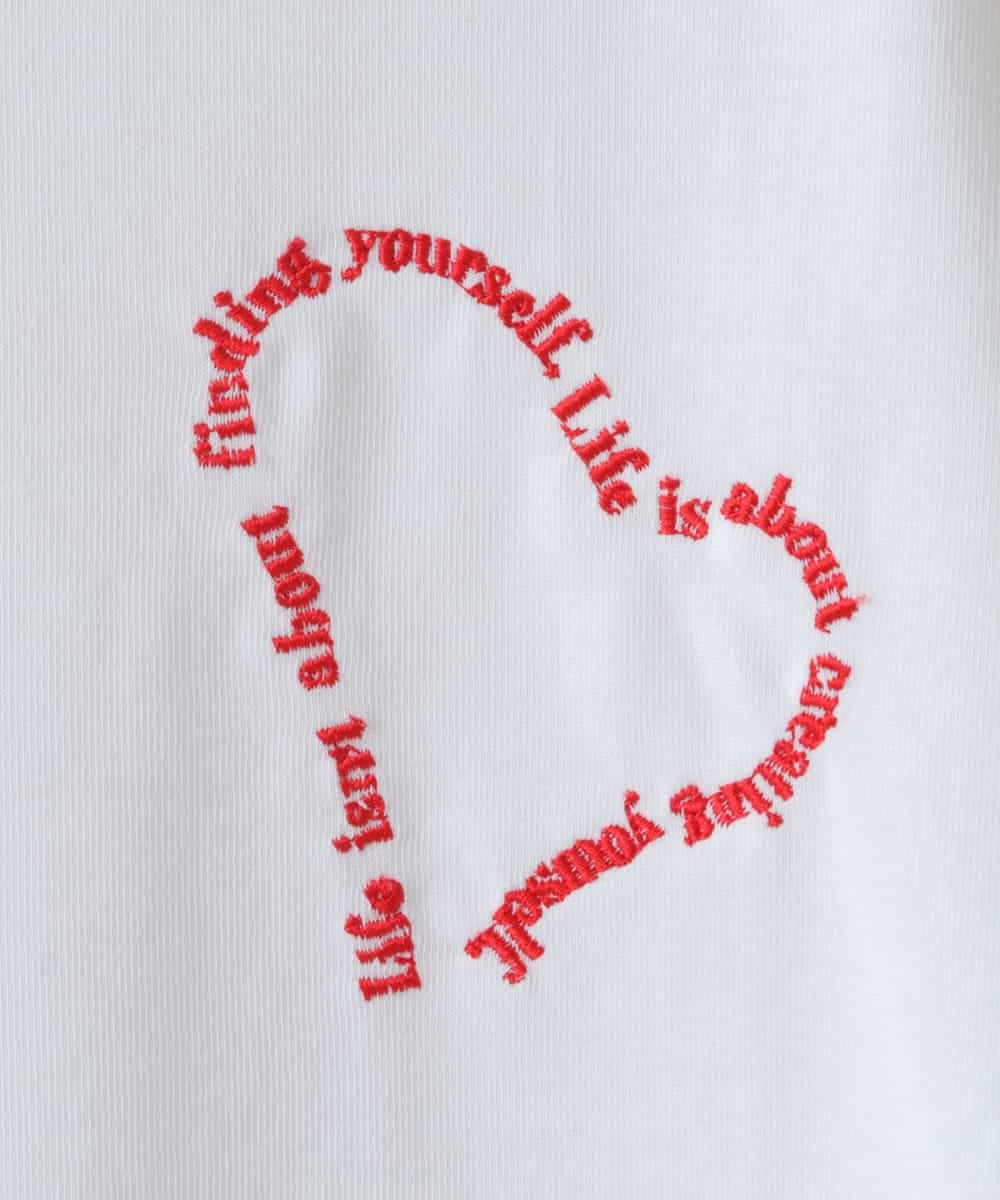 ZMKHW55080 al'aise modulation(アレーズモジュレーション) ハートロゴ刺繍Tシャツ レッド
