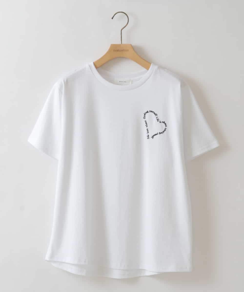 ZMKHW55080 al'aise modulation(アレーズモジュレーション) ハートロゴ刺繍Tシャツ ブラック
