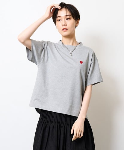 ZMKHW59089  【日本製】ハートスパンコールTシャツ