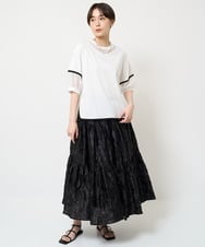ZMKHW60110 al'aise modulation(アレーズモジュレーション) 【日本製】シアー切替パイピングカットソー ホワイト