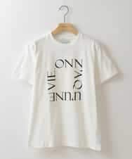 ZMKHW66049 al'aise modulation(アレーズモジュレーション) フロッキーロゴTシャツ ホワイト