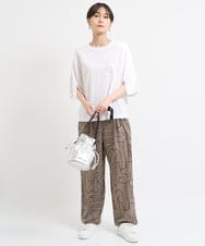 ZMKHW67079 al'aise modulation(アレーズモジュレーション) 袖スリットロゴTシャツ ホワイト