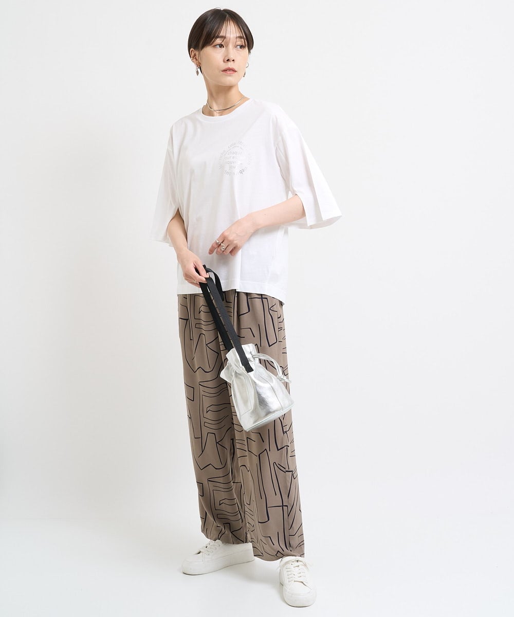 ZMKHW67079 al'aise modulation(アレーズモジュレーション) 袖スリットロゴTシャツ ホワイト