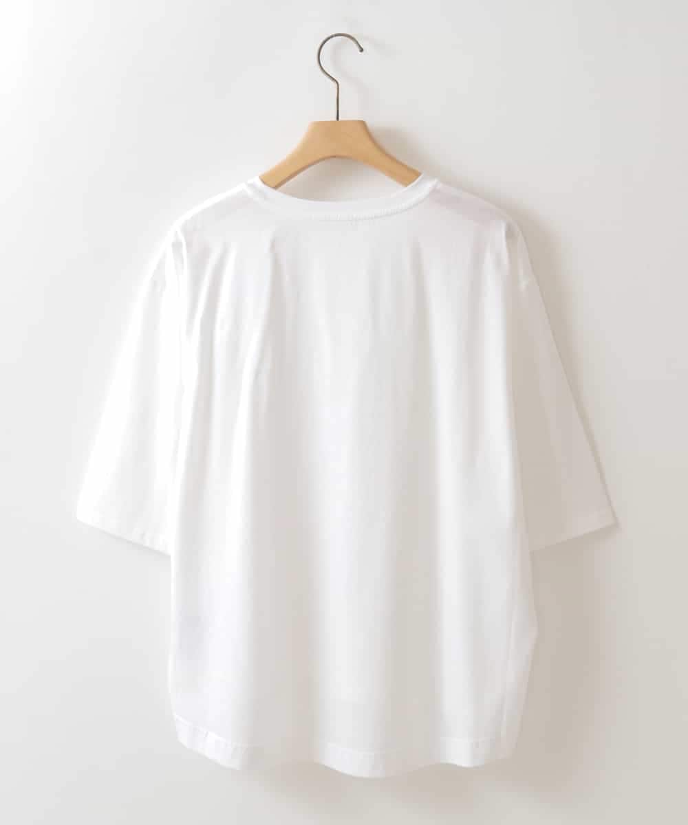 ZMKHW67079 al'aise modulation(アレーズモジュレーション) 袖スリットロゴTシャツ ホワイト