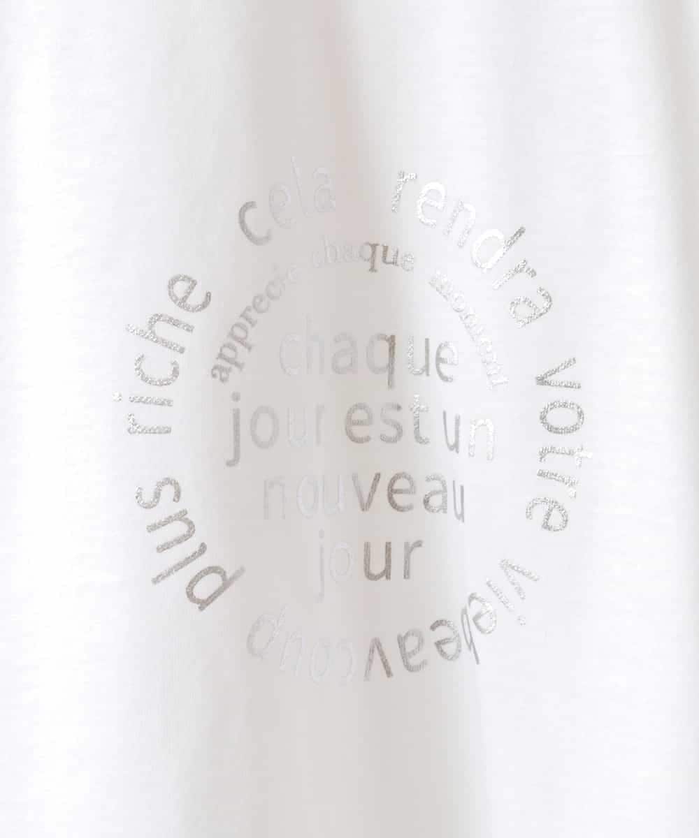 ZMKHW67079 al'aise modulation(アレーズモジュレーション) 袖スリットロゴTシャツ ホワイト